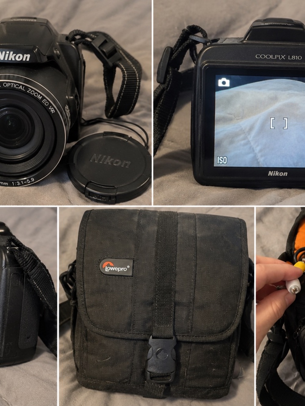 Nikon COOLPIX L810 Black Digital Camera with Black Lowepro Case